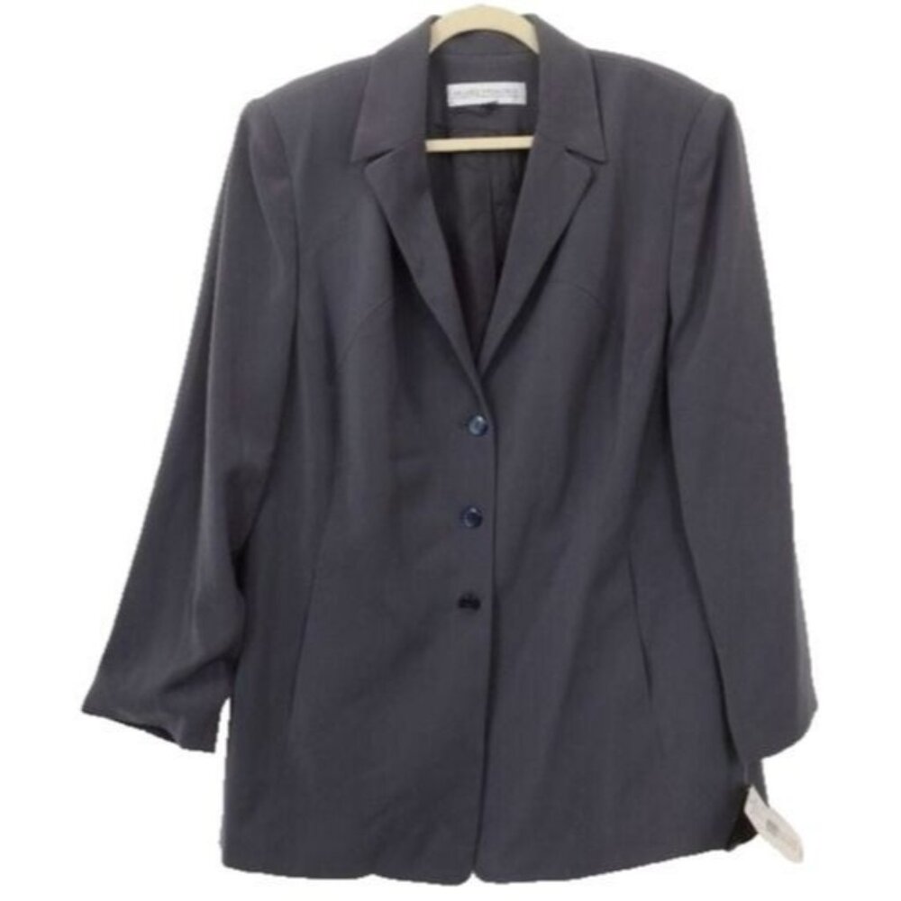 Valerie Stevens II Plus 16W Career Options Grey Blazer Business Office Work NEW